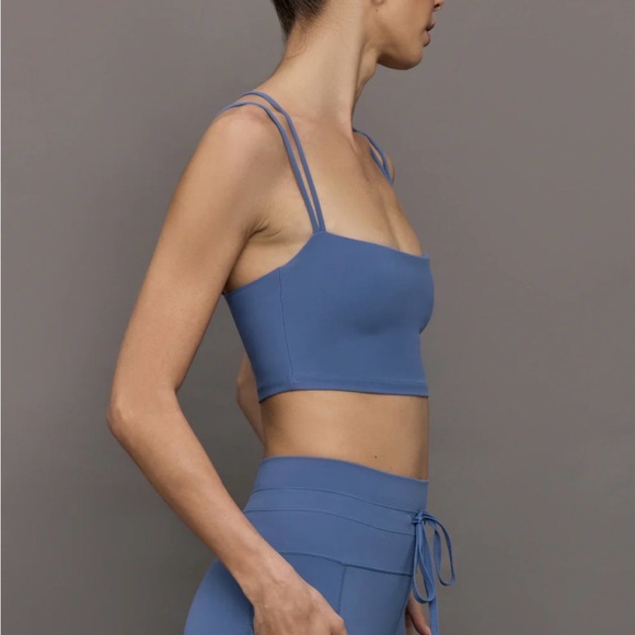 Carbon38 Blue Double Strap Crop Top - Picture 3 of 5